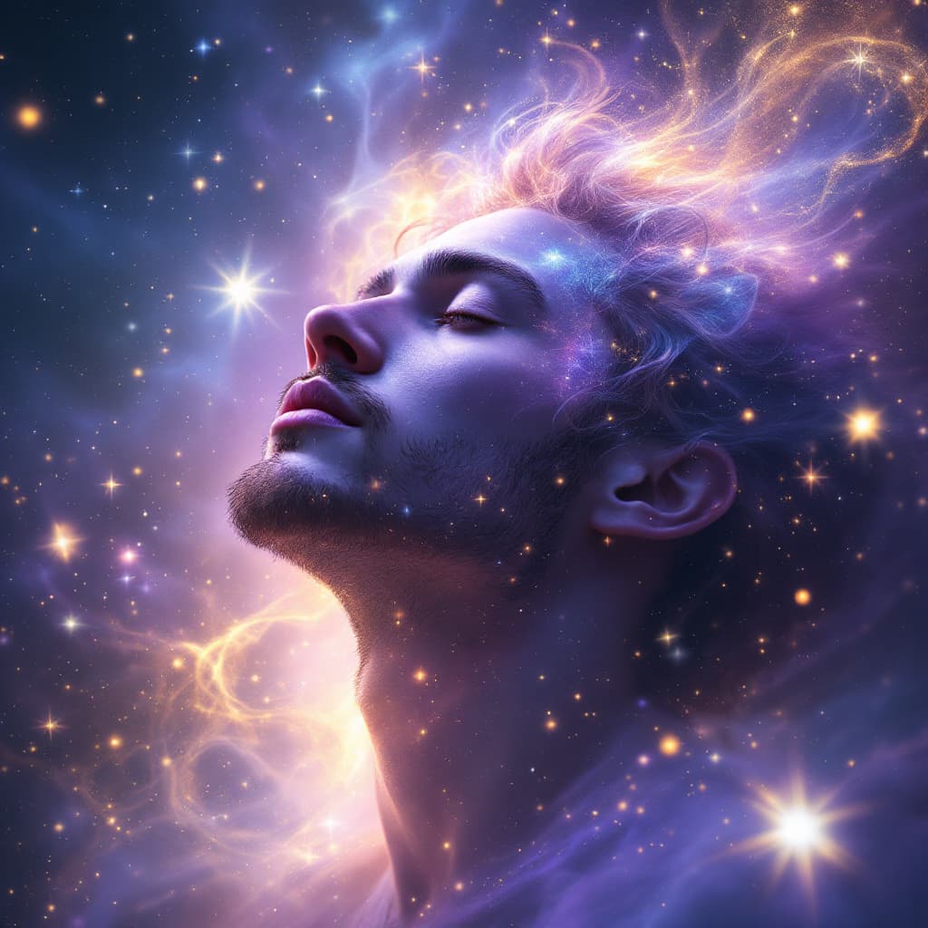 Ethereal celestial portrait style